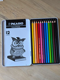 مداد رنگی 12 رنگ جعبه فلزی تخت پیکاسو PICASSO